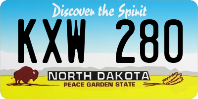ND license plate KXW280