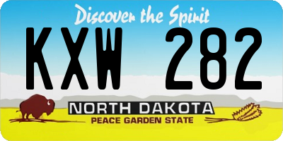 ND license plate KXW282