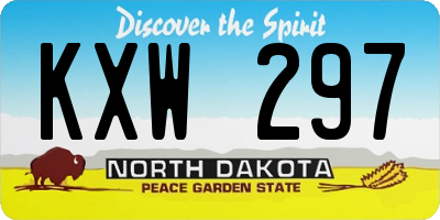 ND license plate KXW297