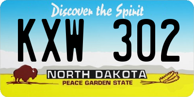 ND license plate KXW302
