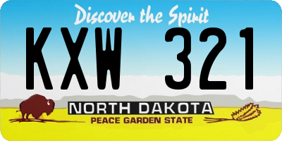 ND license plate KXW321