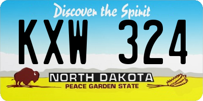 ND license plate KXW324