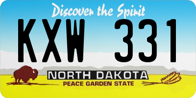 ND license plate KXW331