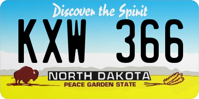 ND license plate KXW366