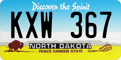 ND license plate KXW367