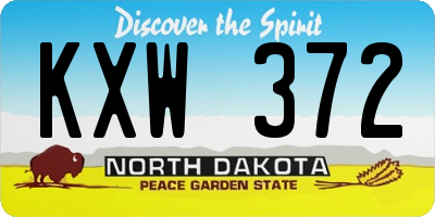 ND license plate KXW372