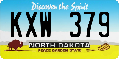 ND license plate KXW379