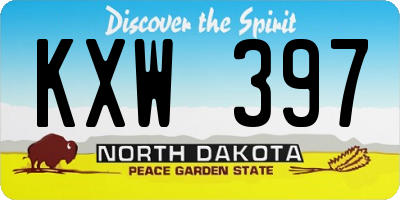 ND license plate KXW397