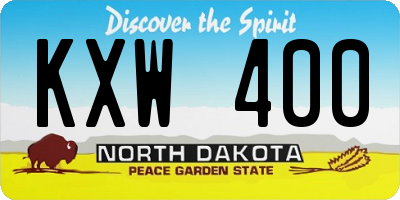 ND license plate KXW400