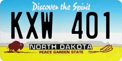 ND license plate KXW401