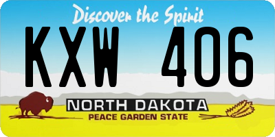 ND license plate KXW406