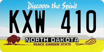 ND license plate KXW410