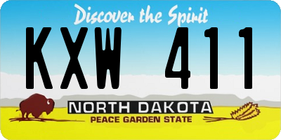 ND license plate KXW411