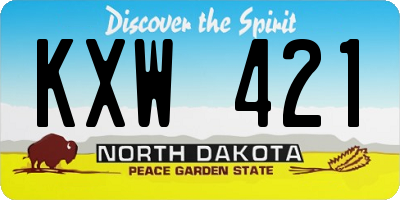 ND license plate KXW421