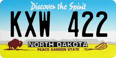 ND license plate KXW422