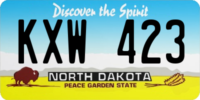 ND license plate KXW423