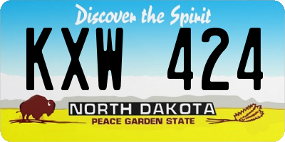 ND license plate KXW424