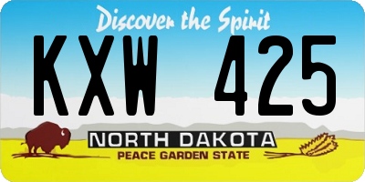 ND license plate KXW425