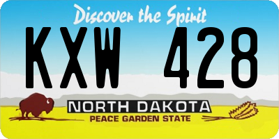 ND license plate KXW428