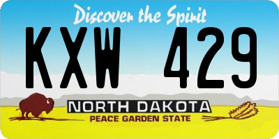 ND license plate KXW429