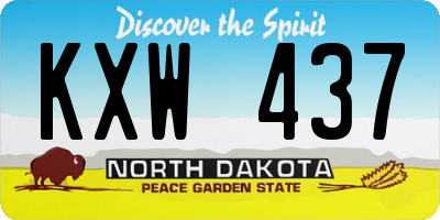 ND license plate KXW437