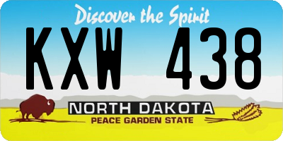 ND license plate KXW438