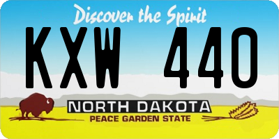 ND license plate KXW440