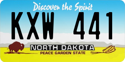 ND license plate KXW441