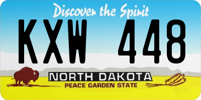 ND license plate KXW448