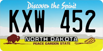 ND license plate KXW452