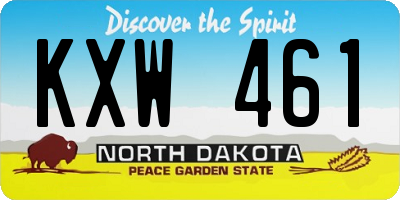 ND license plate KXW461