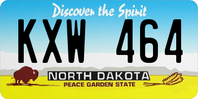 ND license plate KXW464