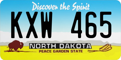 ND license plate KXW465