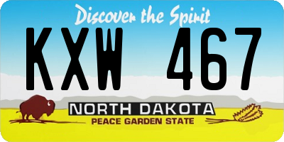 ND license plate KXW467