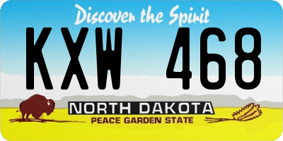 ND license plate KXW468