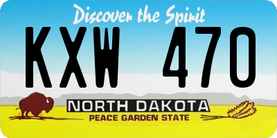 ND license plate KXW470