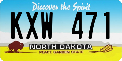 ND license plate KXW471