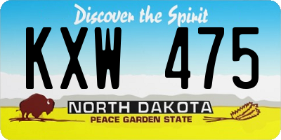 ND license plate KXW475