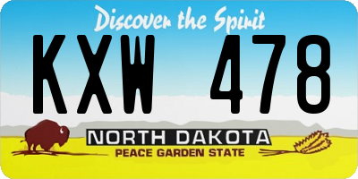 ND license plate KXW478