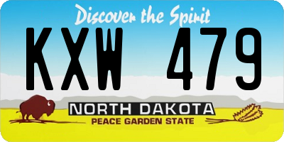 ND license plate KXW479