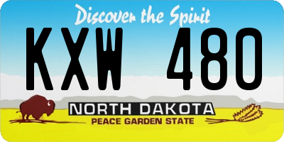 ND license plate KXW480