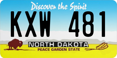 ND license plate KXW481