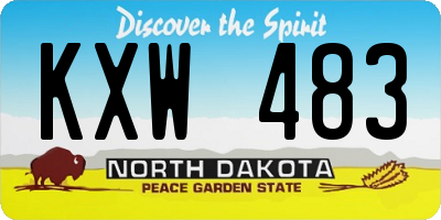 ND license plate KXW483