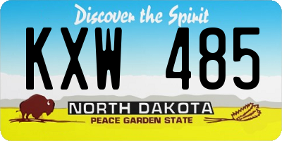 ND license plate KXW485