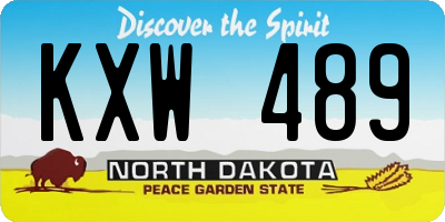 ND license plate KXW489