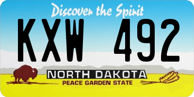 ND license plate KXW492