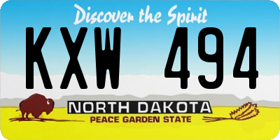 ND license plate KXW494