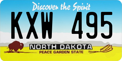 ND license plate KXW495