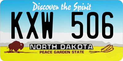 ND license plate KXW506