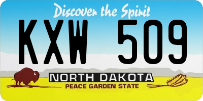 ND license plate KXW509